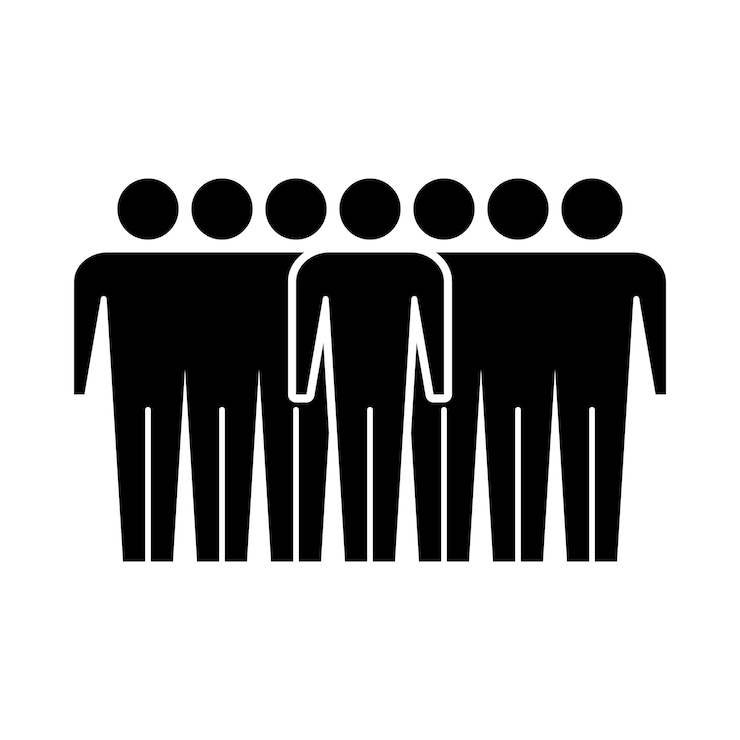Vecteur vector d'icône de leadership groupe de personnes et symbole de leader dans l'illustration de pictogramme glyphique