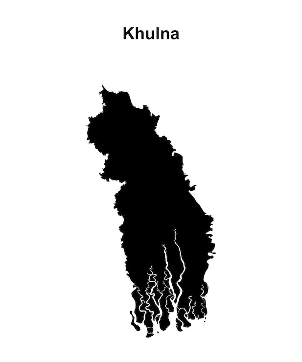 Vector bản đồ phác thảo trống phân khu khulna
