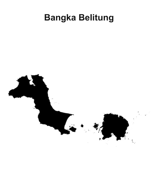 Vector bản đồ phác thảo trống tỉnh bangka belitung