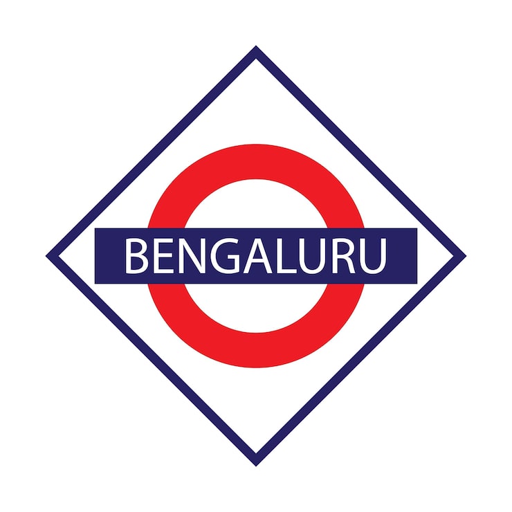 Vector bảng tên ga đường sắt bengaluru junction được cách ly trên nền trắng