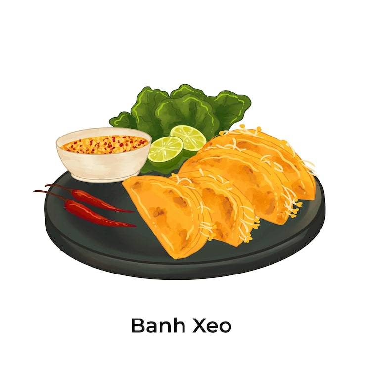 Vector bánh xèo - ẩm thực việt nam