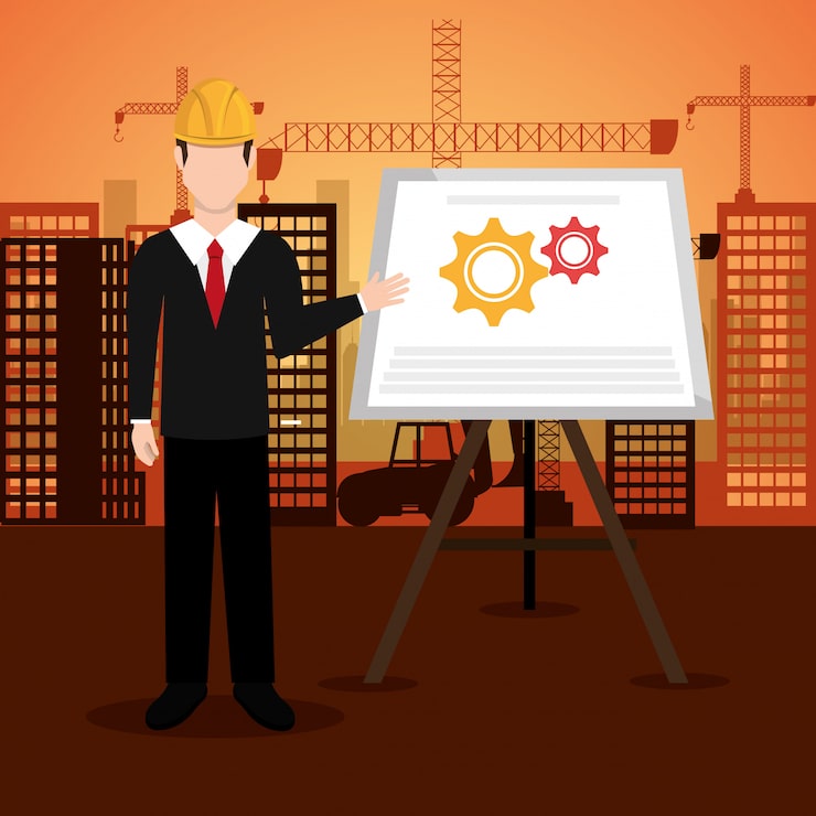Vector biểu tượng thành phố đang xây dựng