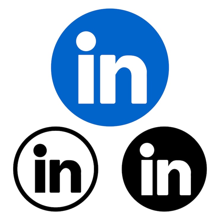 Vector các biến thể logo linkedin với nhiều màu sắc khác nhau