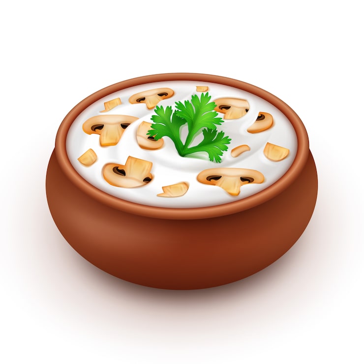 Vector hũ mayonnaise với rau mùi tây và nấm champignon