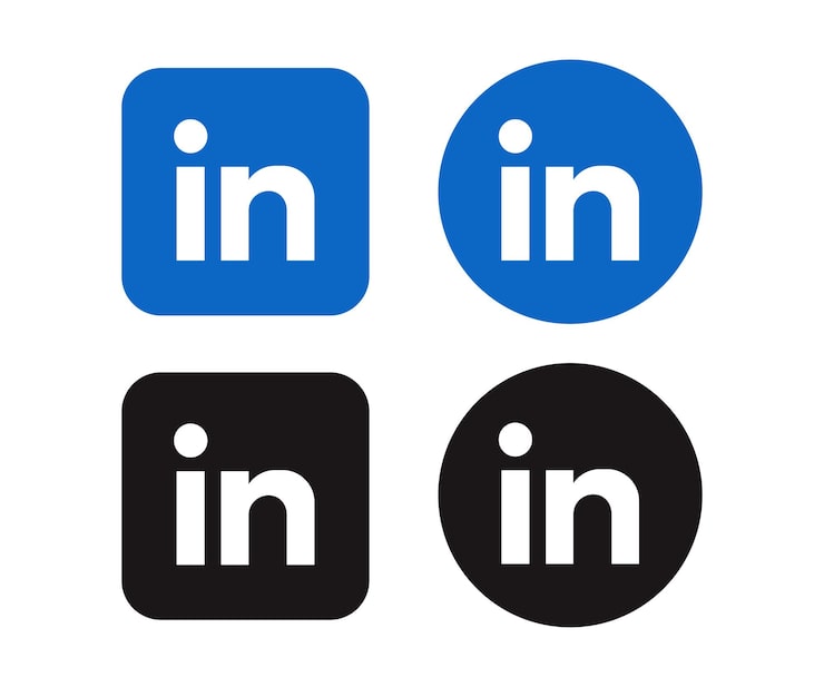 Vector logo linkedin trong nền vuông và tròn