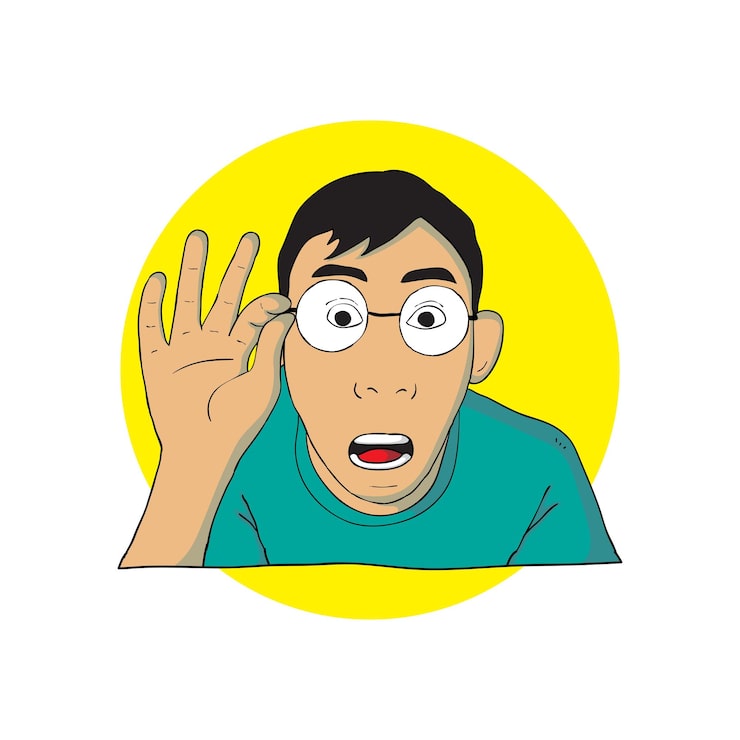 Vector người đàn ông đeo kính ngạc nhiên khi nhìn chằm chằm