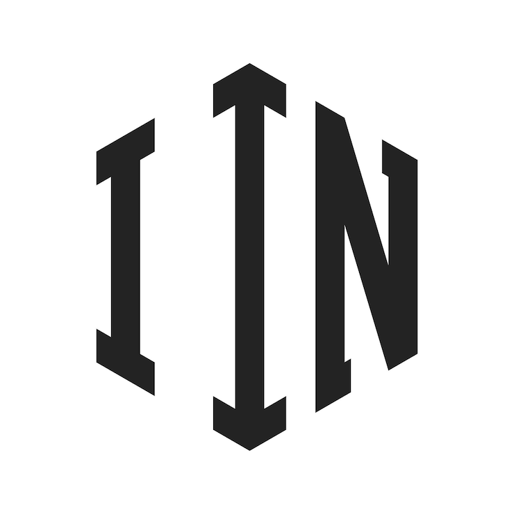 Vector thiết kế logo iin, chữ đầu iin monogram logo sử dụng hình lục giác