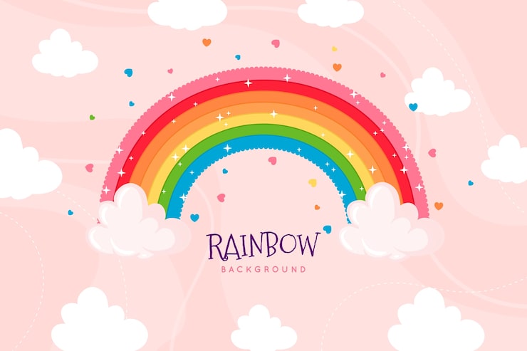 Vector gratuito arco iris dibujado a mano
