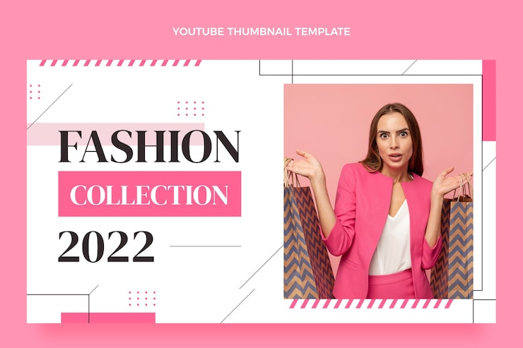 Vector gratuito arte de canal de youtube de colección de moda de diseño plano