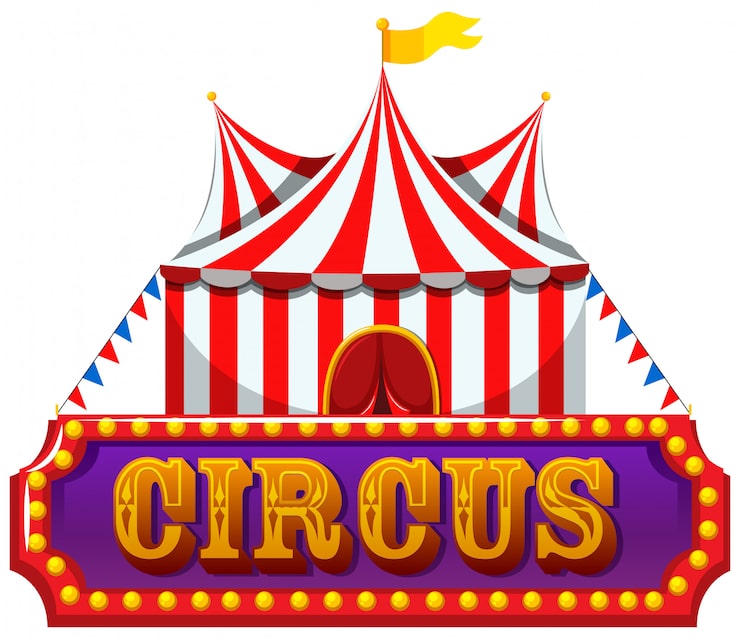 Vector gratuito una bandera de circo en el fondo blanco