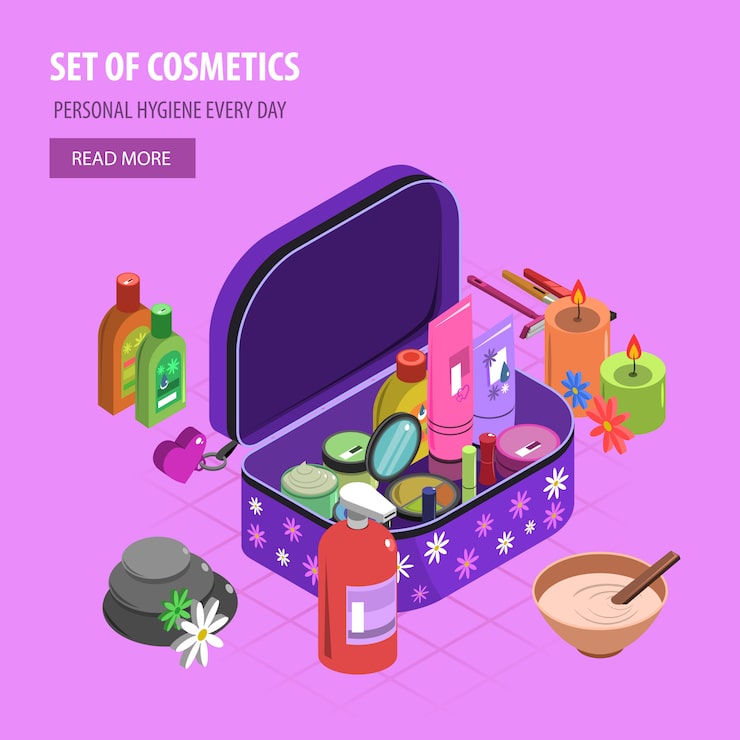 Vector gratuito bodycare bag isometric