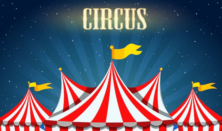 Vector gratuito un borde de circo en blanco