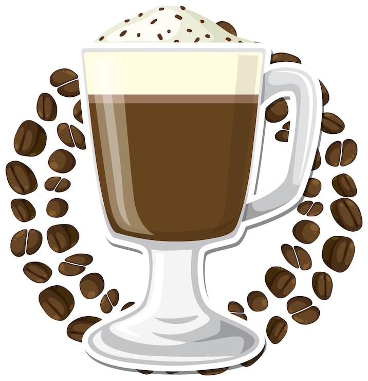 Vector gratuito café con leche con crema