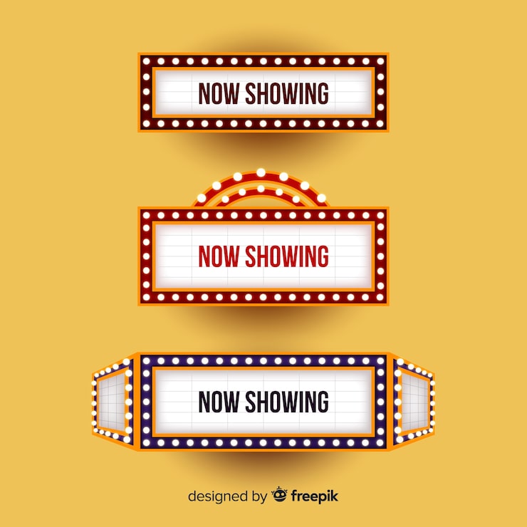 Vector gratuito cartel de teatro con luces para títulos de espectáculos