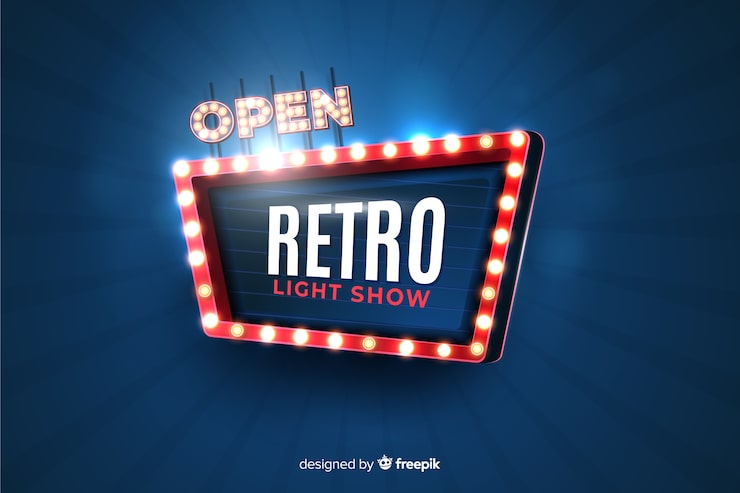 Vector gratuito cartelera de luces retro