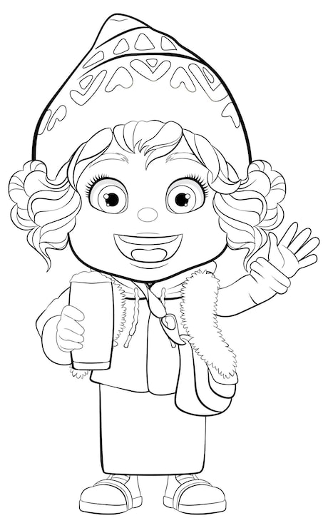 Vector gratuito celebración alegre chica feliz con traje festivo