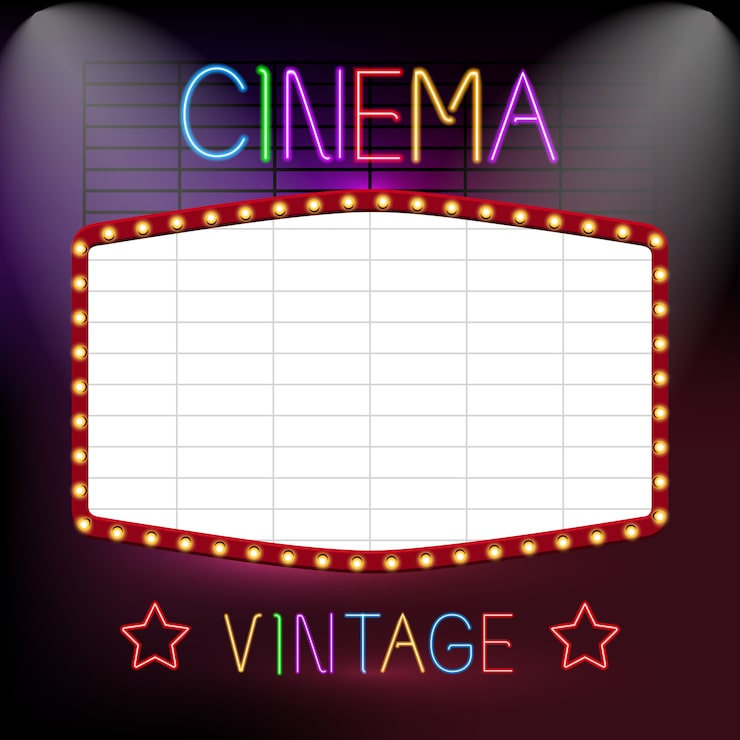 Vector gratuito cinema neon sign
