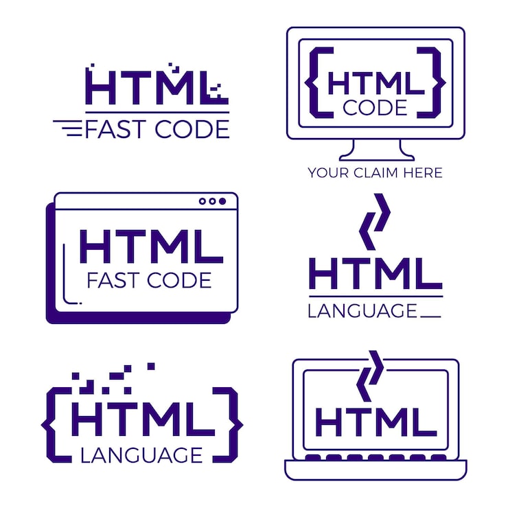 Vector gratuito código logo set diseño plano