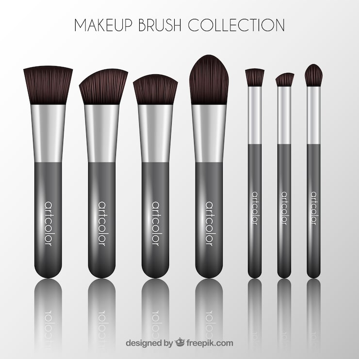 Vector gratuito colección de brochas de maquillaje