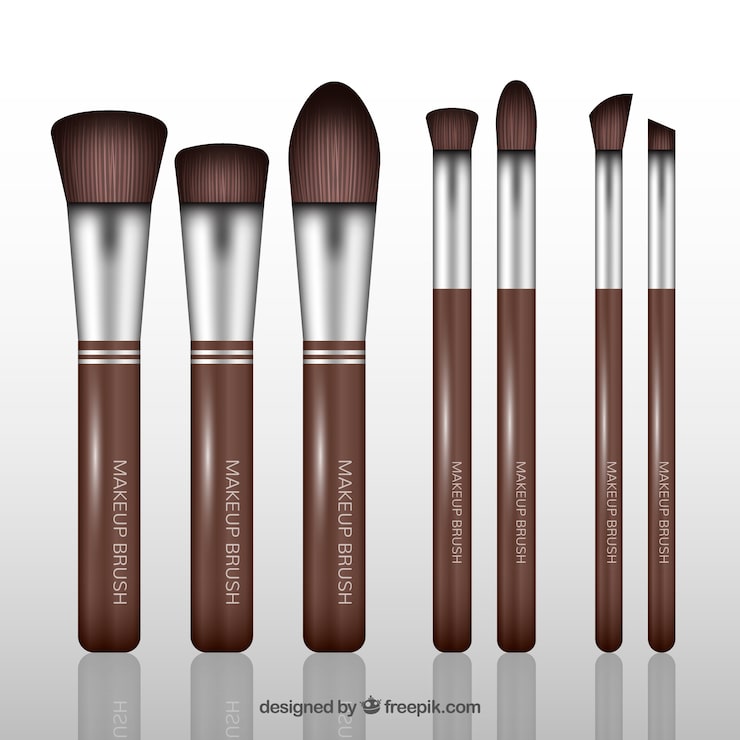 Vector gratuito colección de brochas de maquillaje