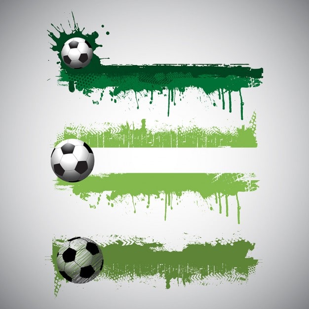 Vector gratuito colección de carteles de fútbol del estilo del grunge