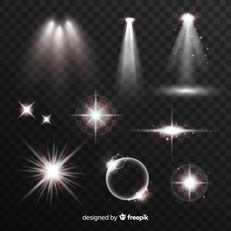 Vector gratuito colección de efectos de luz blanca
