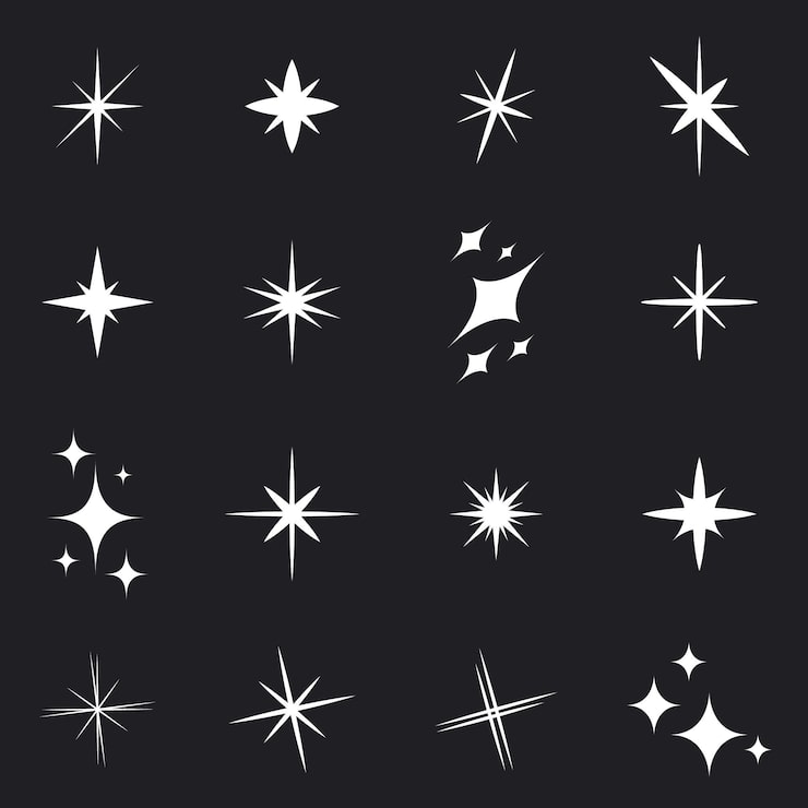Vector gratuito colección de estrellas planas y brillantes