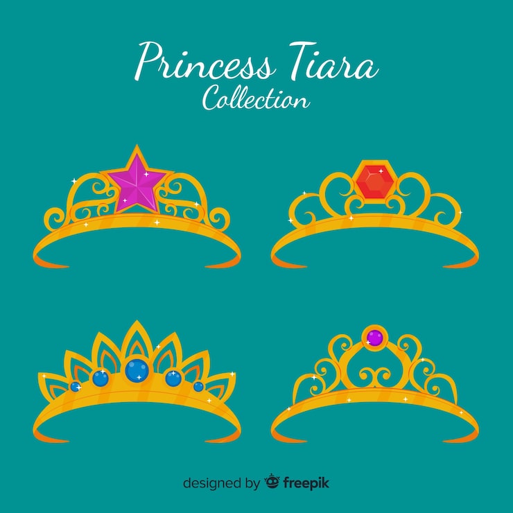 Vector gratuito colección flat de tiaras de princesa
