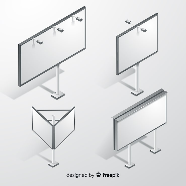 Vector gratuito colección isométrica de carteleras