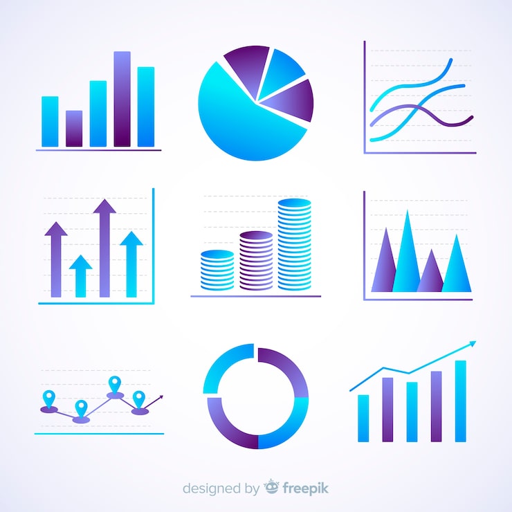 Vector gratuito colección moderna de elementos de infografía con estilo de degradado