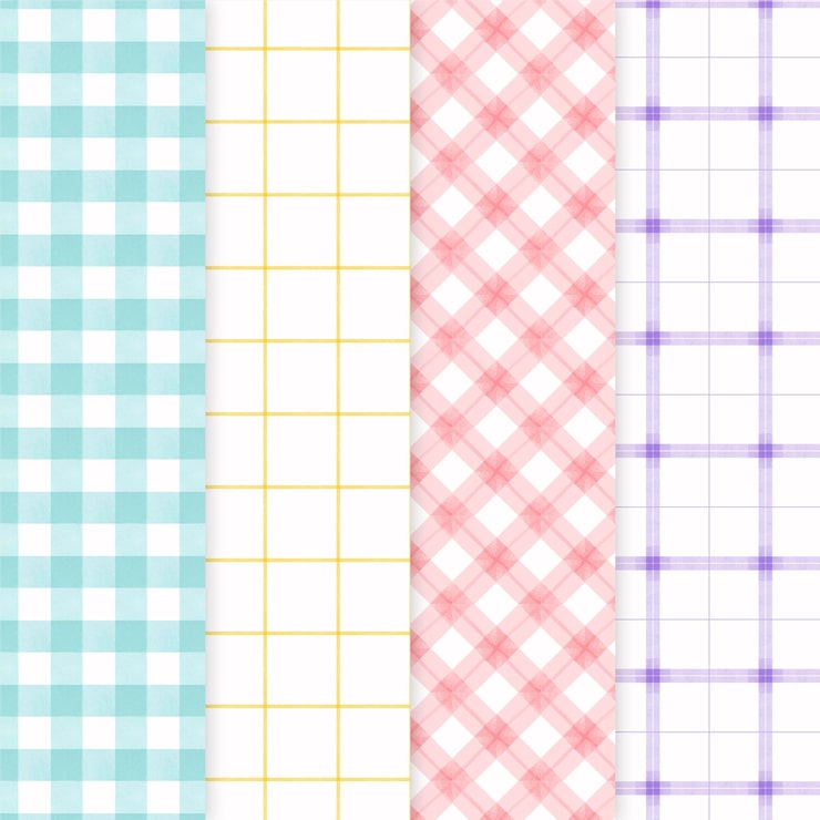 Vector gratuito colección de patrones de guinga pastel