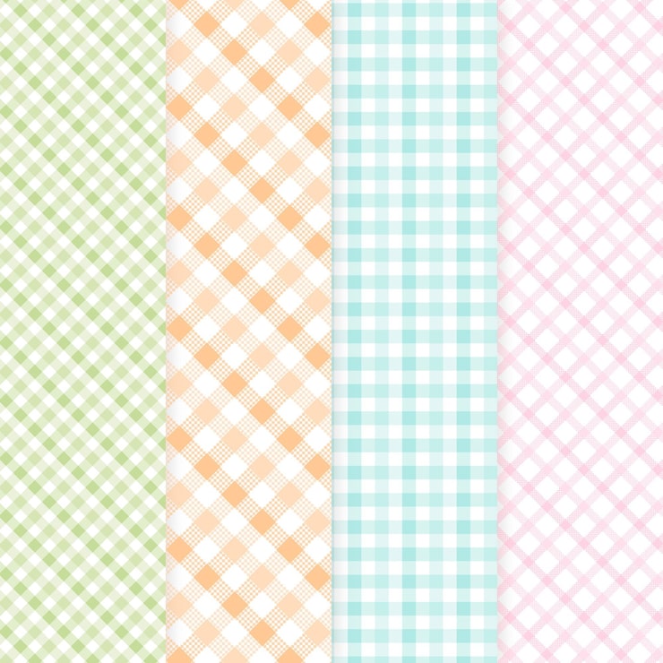 Vector gratuito colección de patrones de guinga pastel