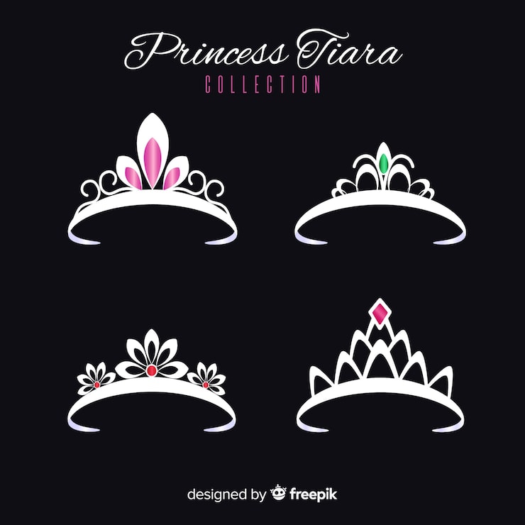 Vector gratuito colección tiaras princesa plateadas