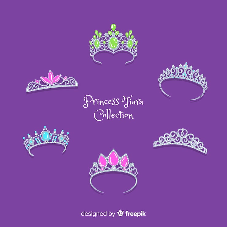 Vector gratuito colección tiaras princesa plateadas