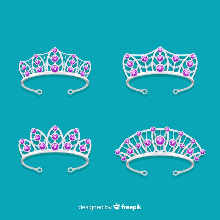 Vector gratuito colección tiaras princesa plateadas