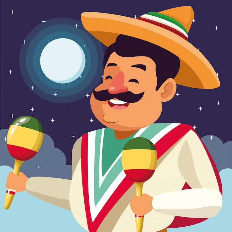 Vector gratuito comida mexicana y cultura tradicional
