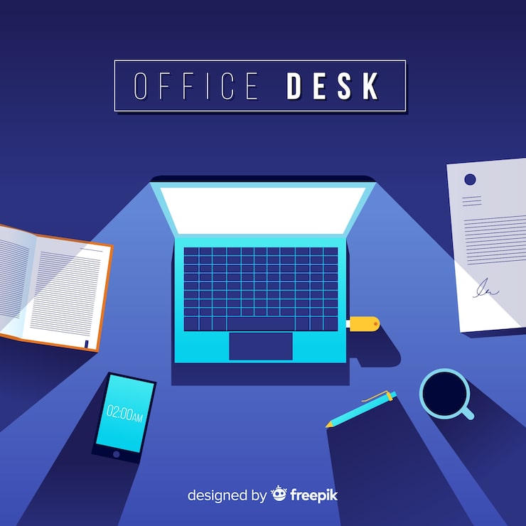 Vector gratuito concepto de espacio de trabajo en estilo flat