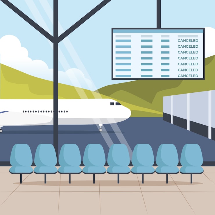 Vector gratuito concepto de pandemia aeropuerto cerrado