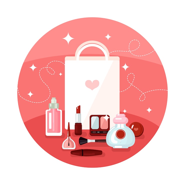 Vector gratuito concepto redondo de los cosméticos
