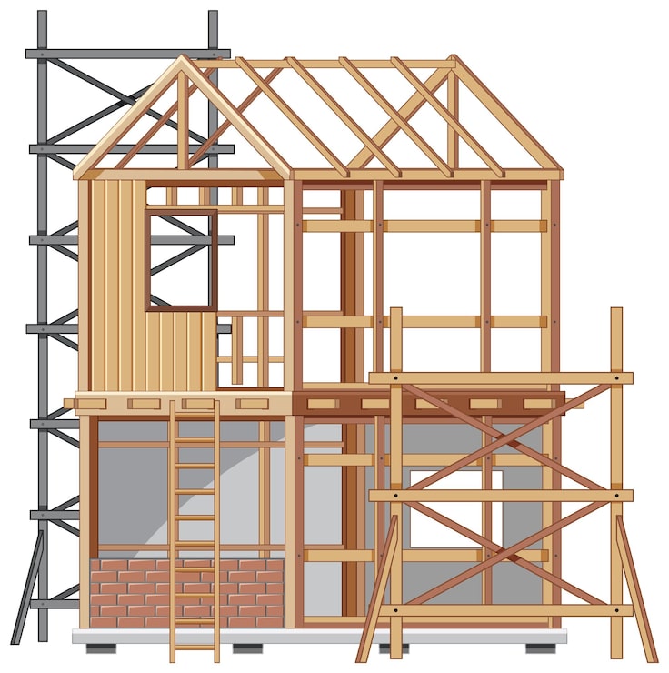 Vector gratuito concepto de sitio de construcción de casa