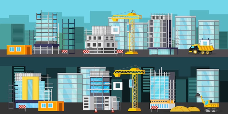 Vector gratuito conjunto de banner de sitio de construcción