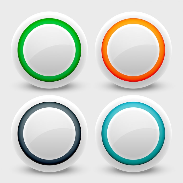 Vector gratuito conjunto de botones de interfaz de usuario blanco