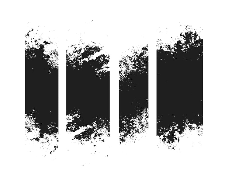 Vector gratuito conjunto de cuatro banners de textura de trazo desgastado sucio