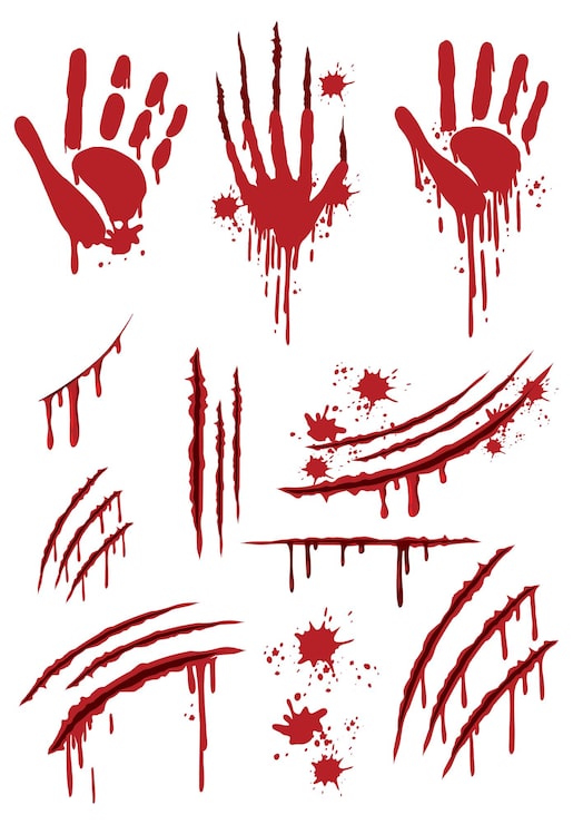 Vector gratuito conjunto de diferentes huellas de sangre