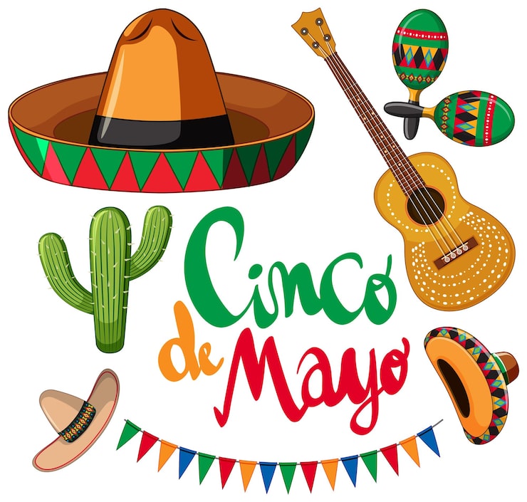 Vector gratuito conjunto de elemento de celebración mexicana.