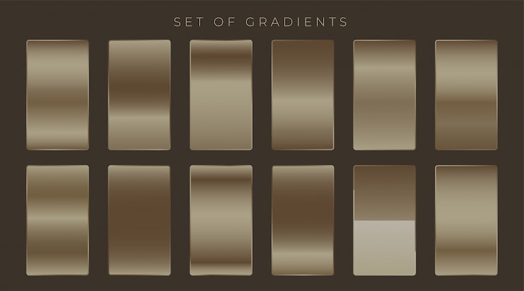 Vector gratuito conjunto de gradientes brillantes metaalicos oscuros