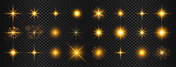 Vector gratuito conjunto de partículas de luz estelar transparente de fondo añadir un brillo de glamour