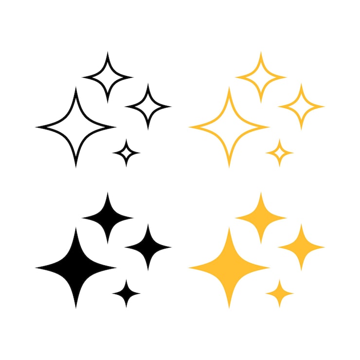Vector gratuito el conjunto star sparkles