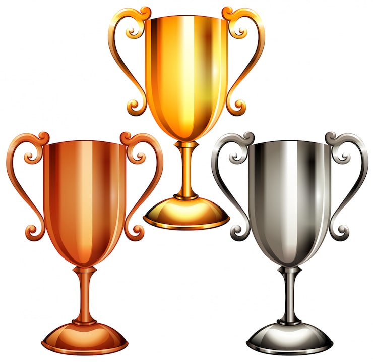 Vector gratuito conjunto de trofeos