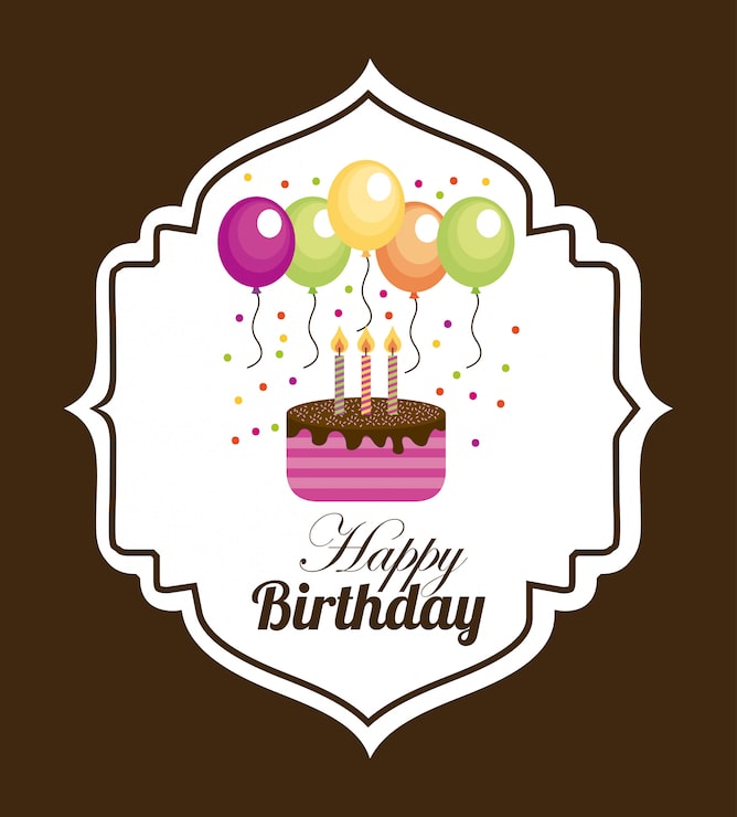 Vector gratuito cumpleaños sobre fondo marrón